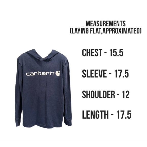 Carhartt Blue Sweatshirt Hoodie Boy’s Size 6 - Picture 10 of 10